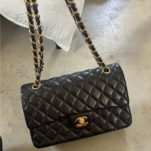 Black Quilted Chain Shoulder Bag
